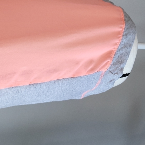 Maurices mixed material heather gray and hot coral colored sheer back tee - Picture 6 of 15